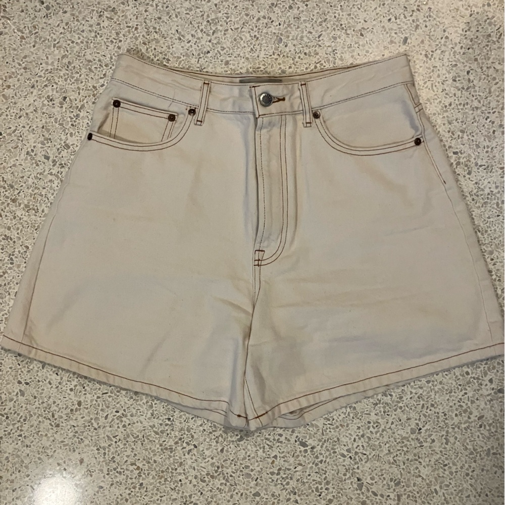 Everlane High Waist Beige Shorts